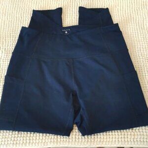 Women's Layers Navy Blue Buttery Soft Leggings w/ Pockets Size Med EUC #0237